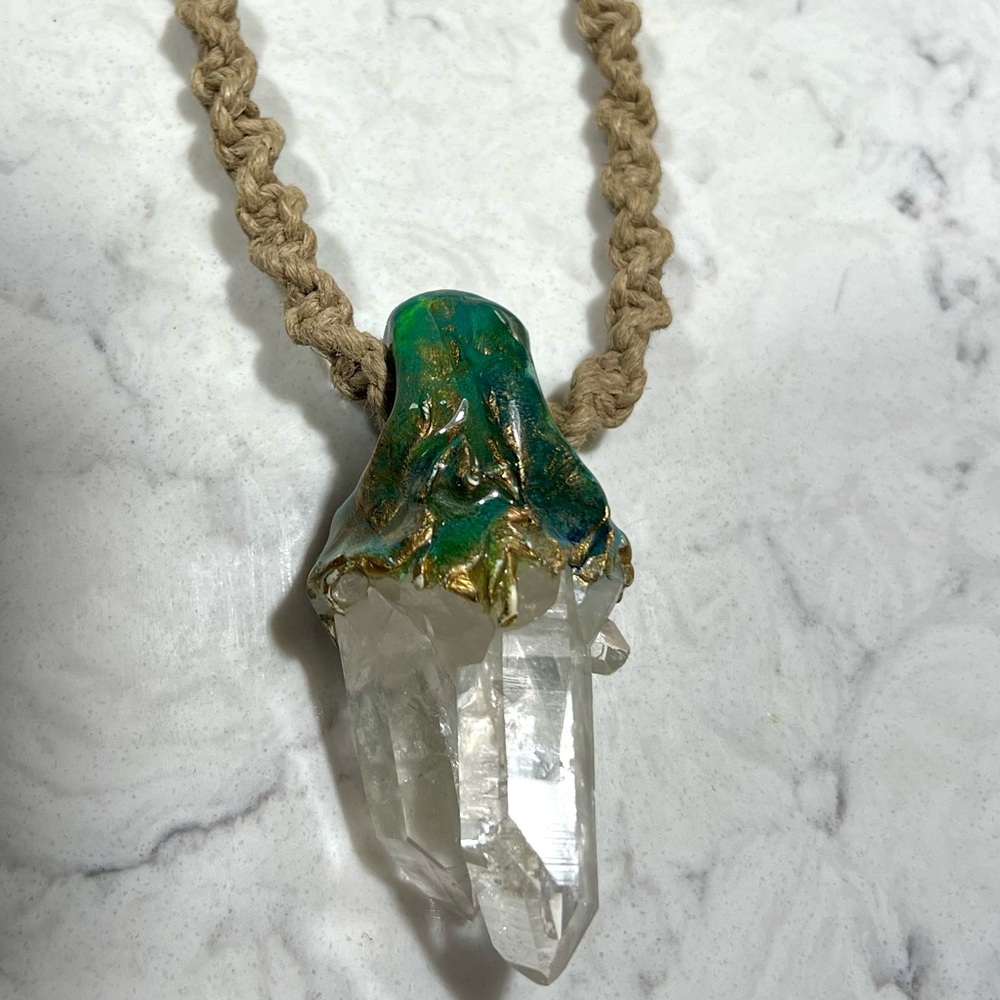 Crystal Necklace by Adina Mills. Authentic, handcrafted, OOAK wearable art - Picture 2 of 11